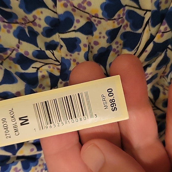 Max studio size medium peasant top blue white. - Picture 3 of 5